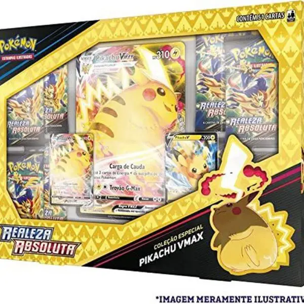 Box de Carta Pokemon Pikachu Vmax Realeza Absoluta Copag