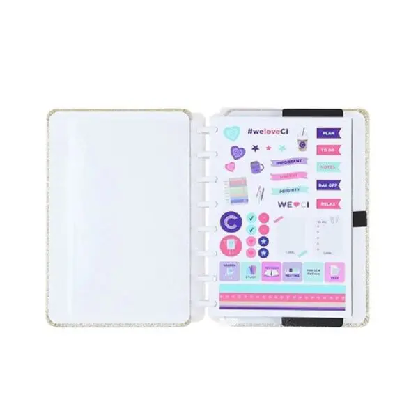 Caderno Inteligente Pequeno A5 80 Folhas Lets Glitter Gold - Imagem 3