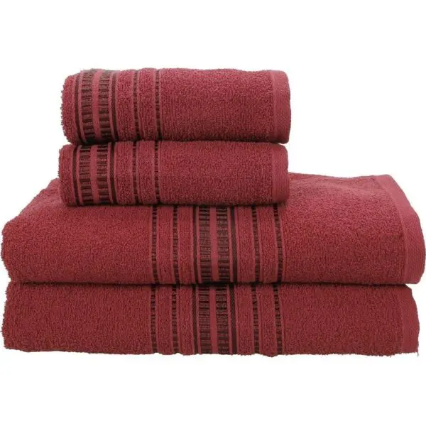 Jogo de Toalha Banho Leon 4 Pecas Vinho Home Basics