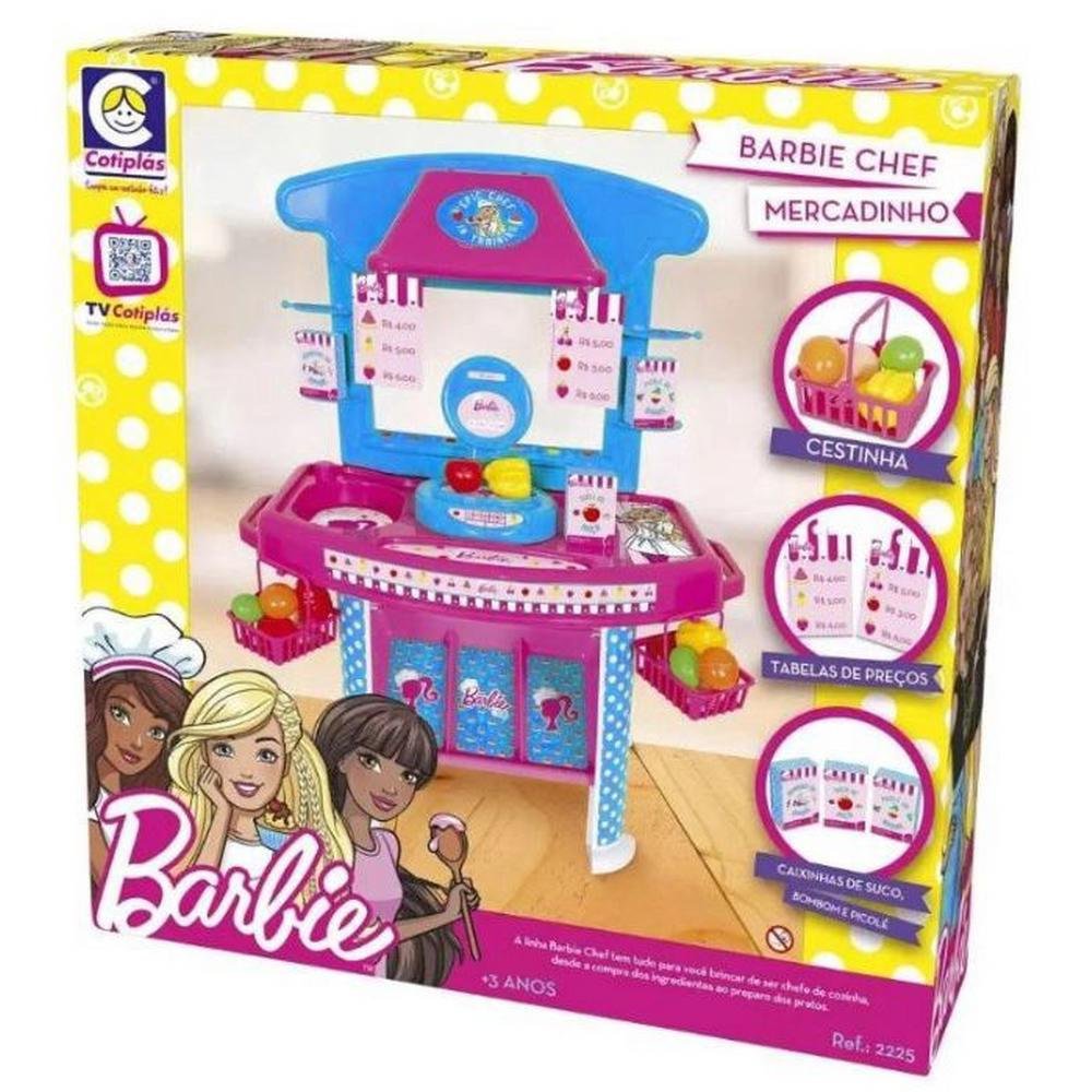 Brinquedo Cestinha Mercado Infantil Menina Barbie Compras