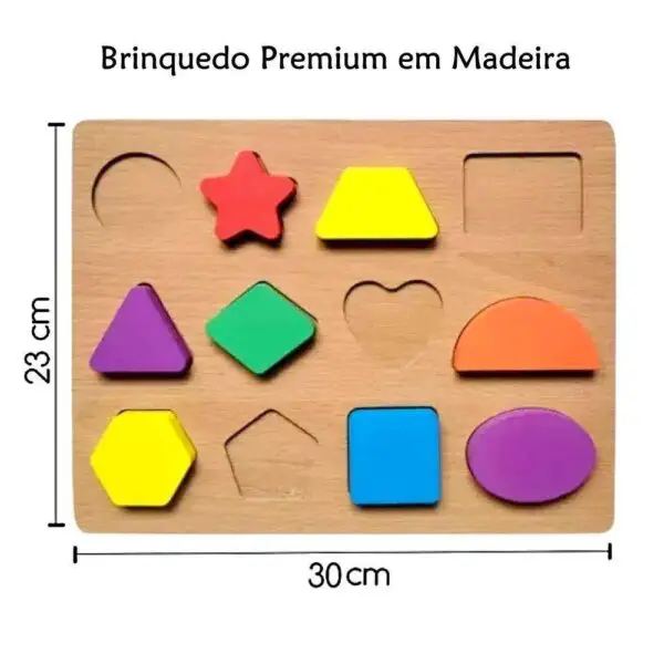 Jogo Didatico de Madeira Formas Geometricas Coloridas Dm Toy - Imagem 3