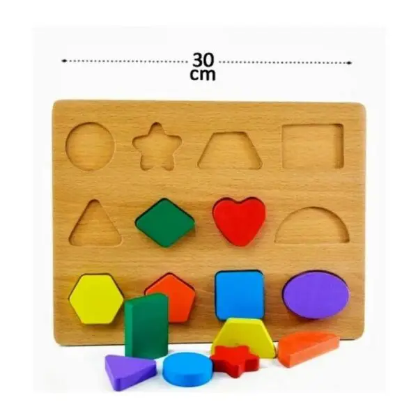 Jogo Didatico de Madeira Formas Geometricas Coloridas Dm Toy - Imagem 2