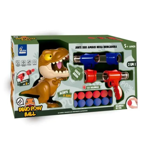 Lancador Dino Pow Ball Solta Fumaca Fenix - Imagem 5