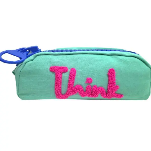 Estojo Escolar Juvenil Wincy Think Zipper Grande Azul Winth