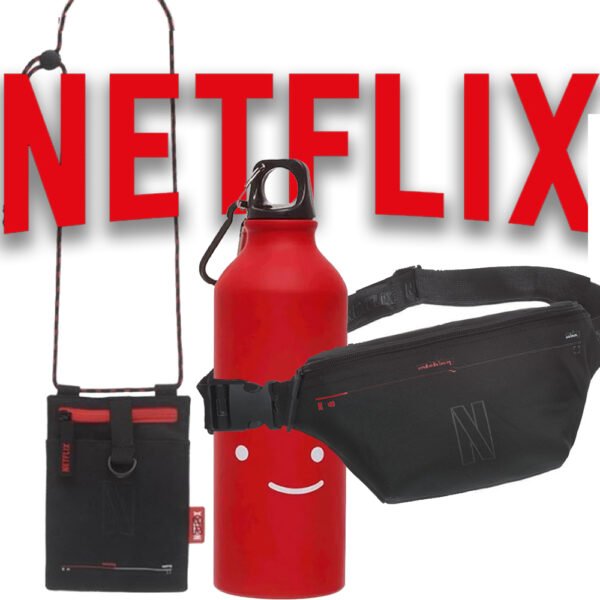 Kit Garrafinha + Pochete + Porta Celular Netflix Pacific