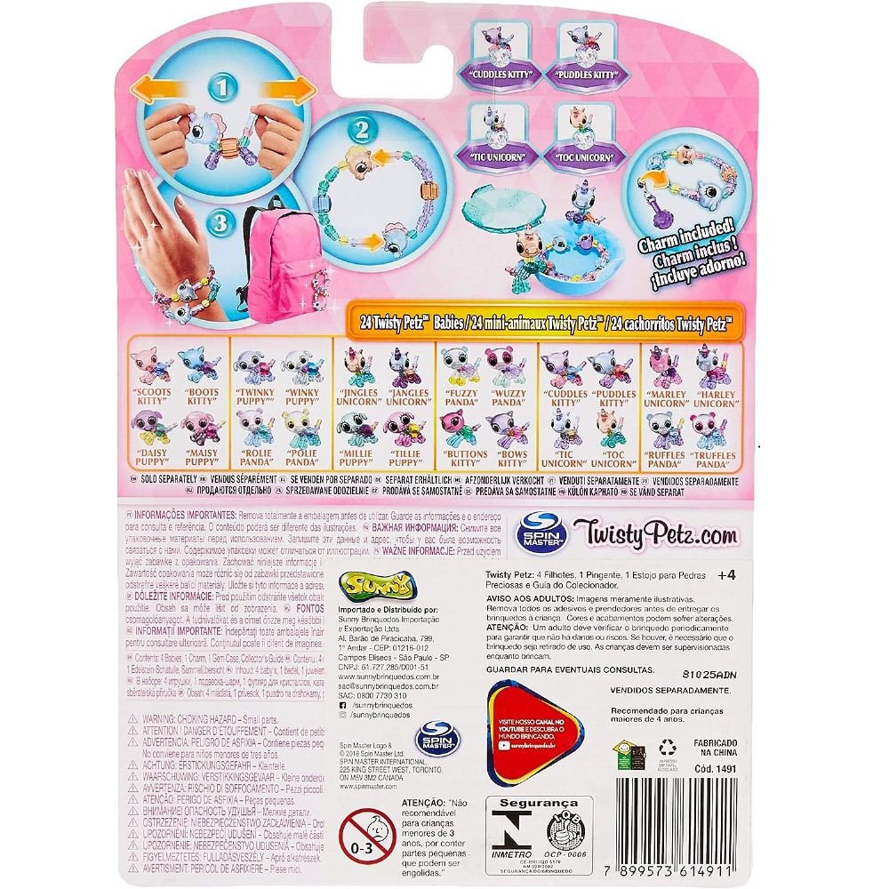 Pulseira Twisty Petz Gemeos Cuddles e Puddles Kitty Sunny - Imagem 2