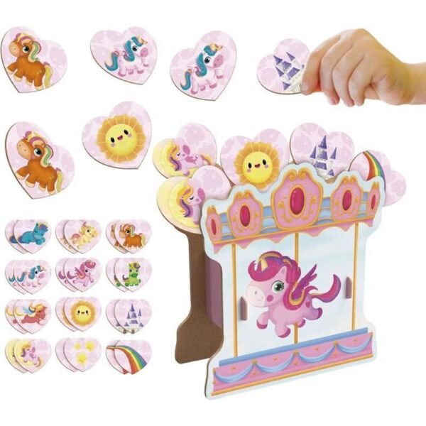 Jogo da Memoria Unicornios Carrossel 3D 24 pcs - Imagem 2