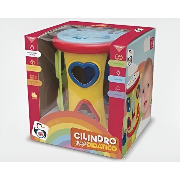 Brinquedo Cilindro Bloco de Montar Magico Didatico Pica Pau - Imagem 2