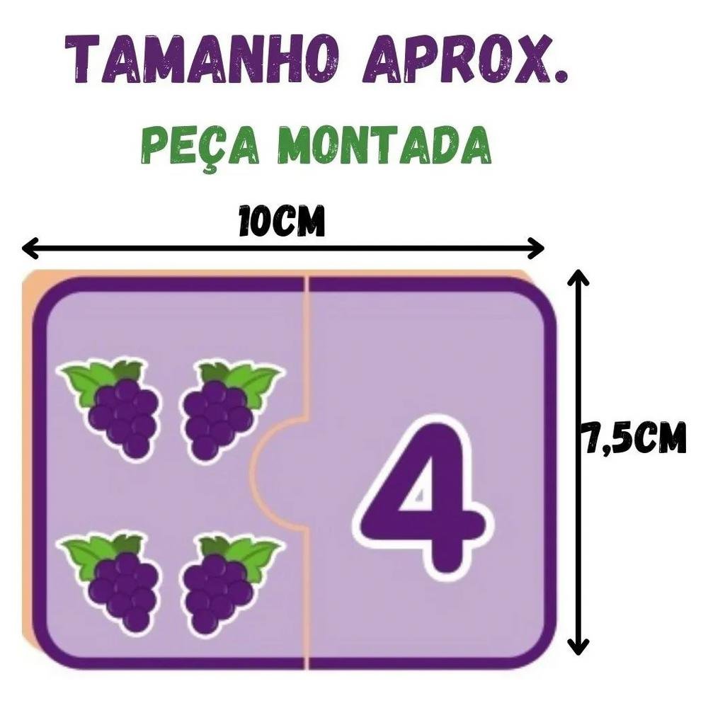 Jogo Pedagógico Encaixando Números 1 ao 10 em Madeira 20 Peças Coleção Be a  Bá - Nig Brinquedos - Mix Brinquedos