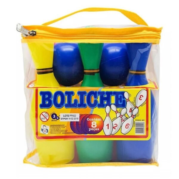 Jogo de Boliche Infantil 6 Pinos e 2 Bolas Pica Pau - Imagem 2