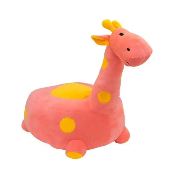 Puff Girafa Pelucia Rosa 48cm Fofy