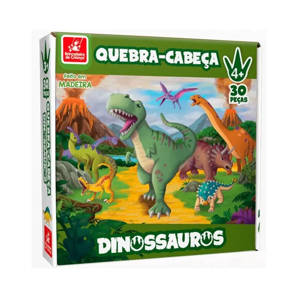 Quebra Cabeça Infantil Dinossauro T-Rex Em Madeira MDF Puzzle Jogo  Educativo 20 Peças Brinquedo Coluna + 4 Anos