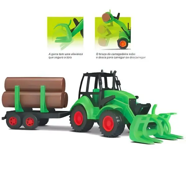 Trator com Carretinha Agromark Sortido Tora Silmar - Imagem 3