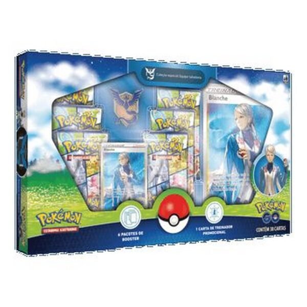 Box Carta de Pokemon Equipe Sabedoria Broche 38 Cartas Copag