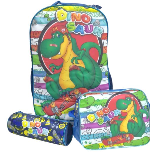 Kit Mochila de Rodinha Dinossaur + Lancheira + Estojo Winth