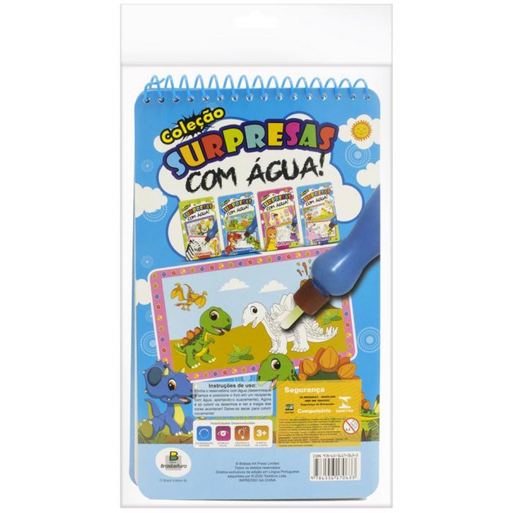 Livro de Colorir Surpresas Com Agua DinossaurosTodo Livro - Imagem 2