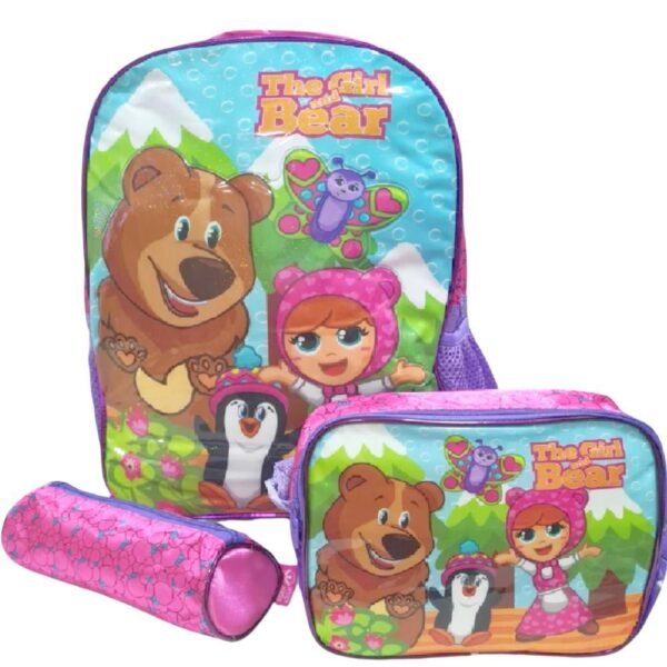 Mochila de Rodinha Urso Boneca + Lancheira + Estojo Winth - Imagem 2
