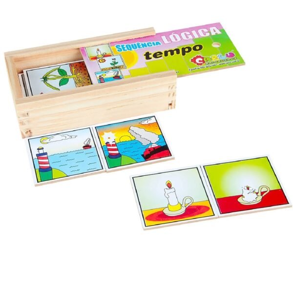 Jogo Sequencia Logica de Tempo 16 pcs MDF 1111 Carlu