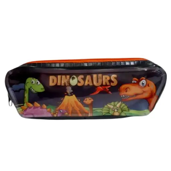 Estojo Infantil Duplo Dinossouro plastico Trilharty TRT922 - Imagem 2