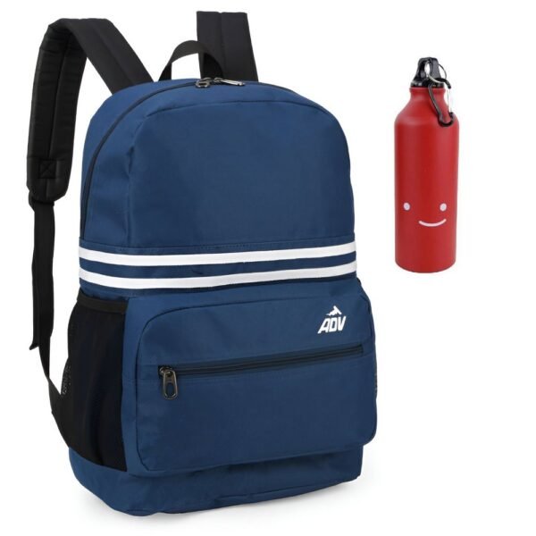 Mochila de Costas ADV Azul Juvenil MS47327 + Garrafa Netflix - Imagem 2
