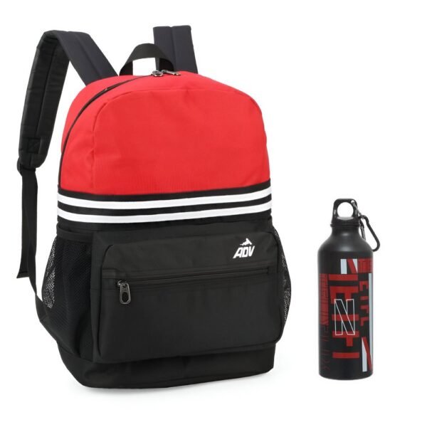 Mochila de Costas ADV Preto/Vermelho + Garrafa Netflix - Image 3