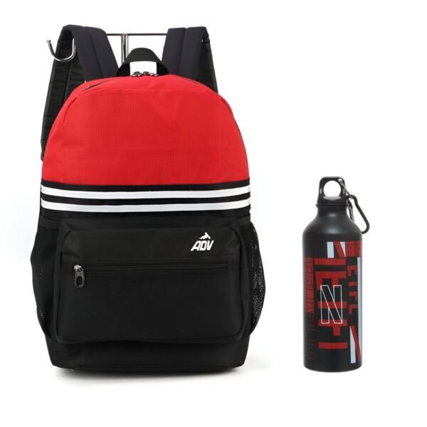 Mochila de Costas ADV Preto/Vermelho + Garrafa Netflix