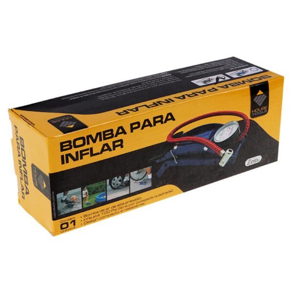 Bomba Para Inflar de Pe HouseTools Cores Sortidas Azul Preto - Imagem 2
