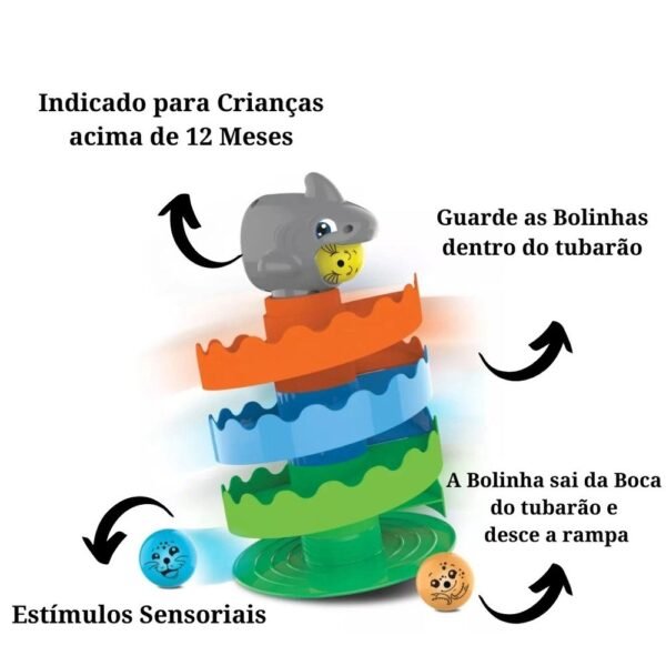 Brinquedo Infantil Gira Gira Tubarao 1239 - Elka - Imagem 2