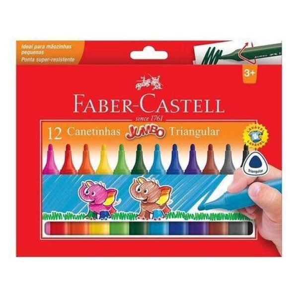 Hidrocor Faber Castell Jumbo Triangular 12 Cores