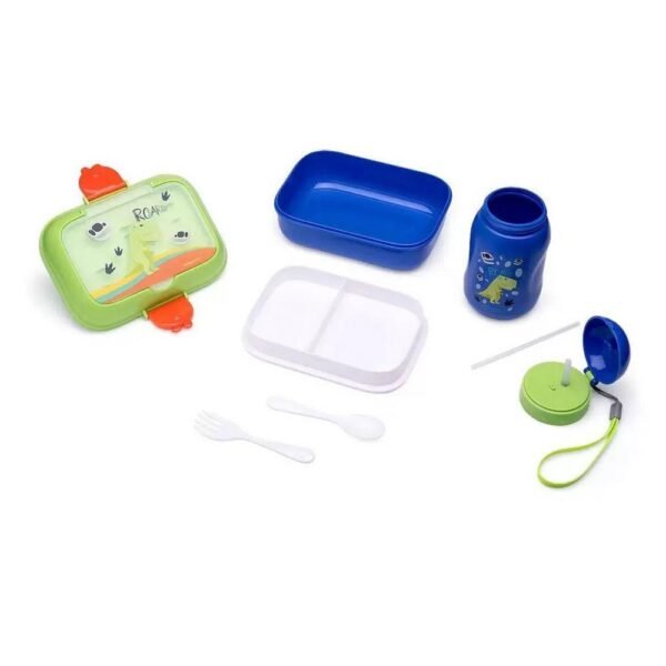 Kit Lanche Dino Garrafa Plastica 500ml+Marmita 700ml LeoeLeo - Imagem 4