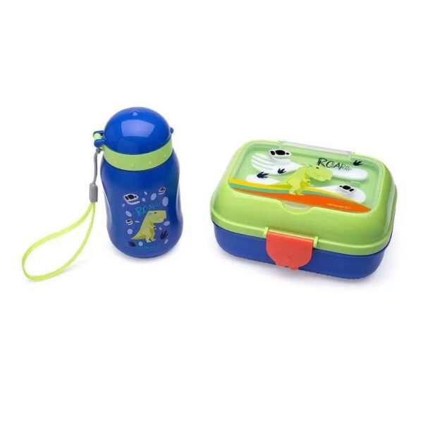 Kit Lanche Dino Garrafa Plastica 500ml+Marmita 700ml LeoeLeo - Imagem 2