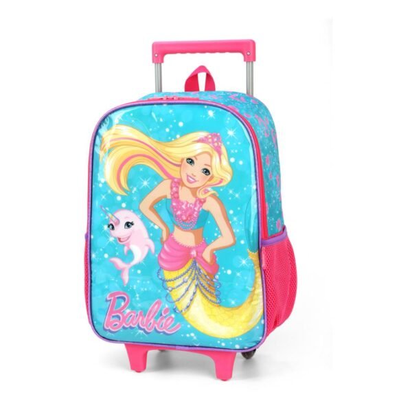 Kit Mochila De Rodinha Barbie Sereia +Lancheira +Estojo - Imagem 3