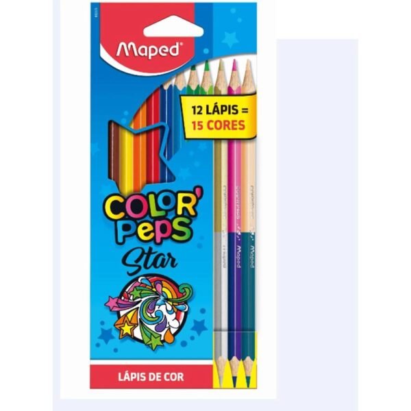Lapis De Cor Maped 12 Lapis Com 15 Cores Color Peps Star