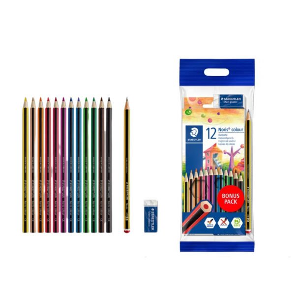 Lapis De Cor Staedtler 12 Cores Kit Lapis E Borracha