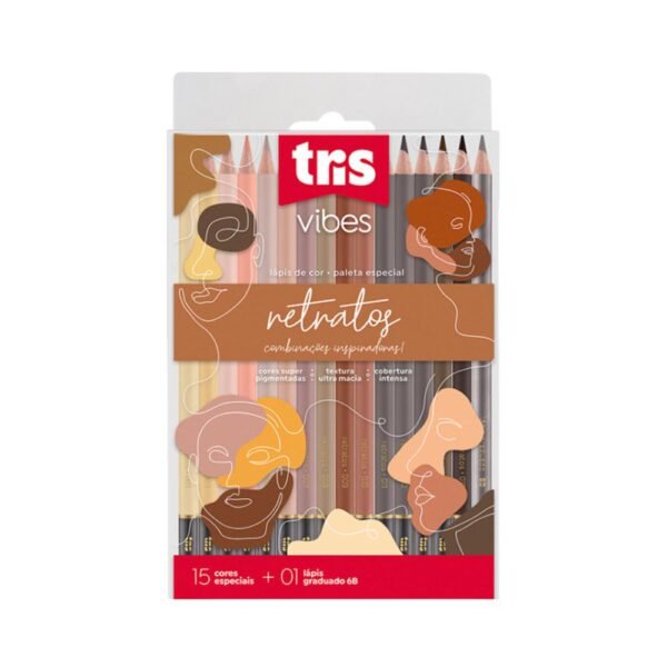Lapis De Cor Tris Vibes Retratos 15 Cores + 1 Lapis 6B