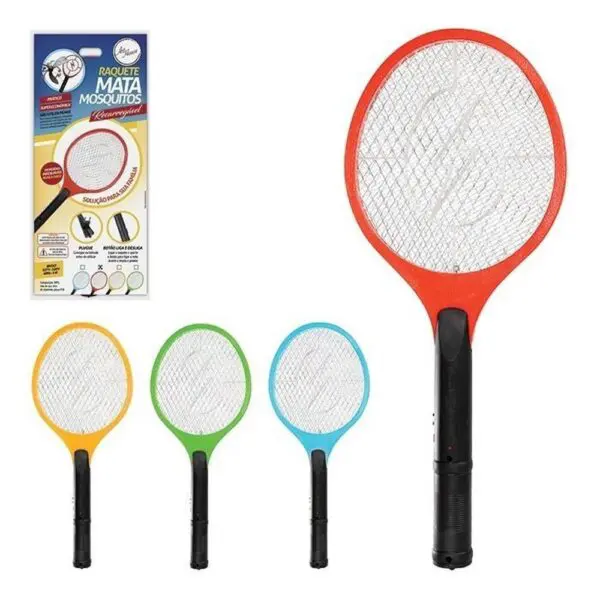 Raquete Mata Mosquitos Recarregavel Bivolt Cores Sortidas