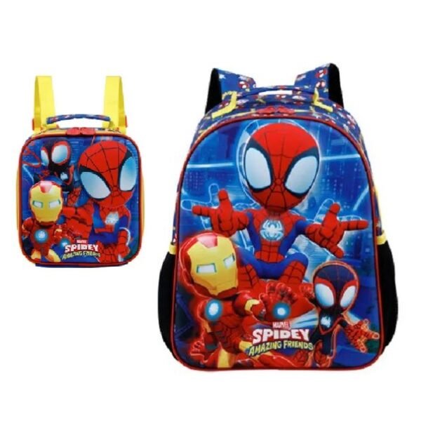 Kit Mochila De Costas Infantil  Spider R + Lancheira Xeryus