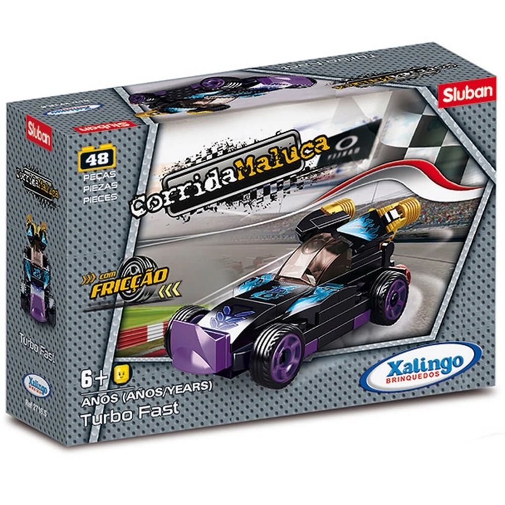 Blocos de Montar Corrida Maluca Turbo Fast 48 Pcs Xalingo - Imagem 3