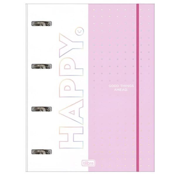 Caderno Argolado Universitario Tilibra Happy Com Elastico