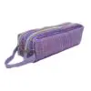 Estojo Escolar Daterra Telado Duplo Quadriculado Lilas - Image 2