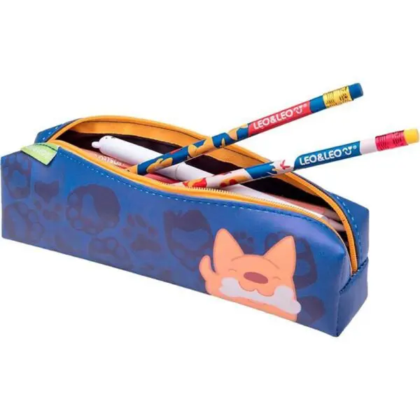 Estojo Escolar Infantil Tubo Pets Azul Leo E Leo - Image 2