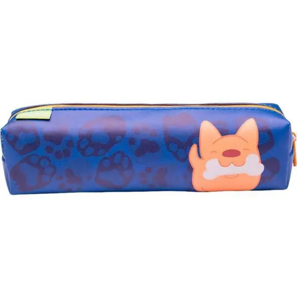 Estojo Escolar Infantil Tubo Pets Azul Leo E Leo