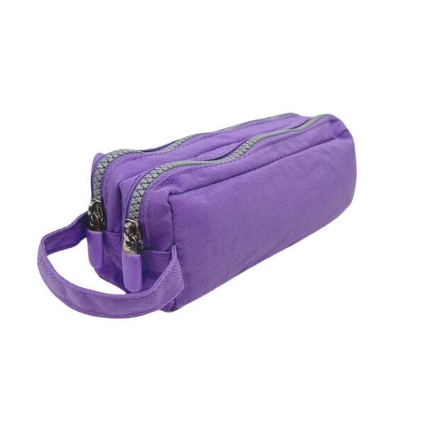 Estojo Escolar Juvenil Daterra Duplo Nylon Clinkle Lilas - Imagem 2