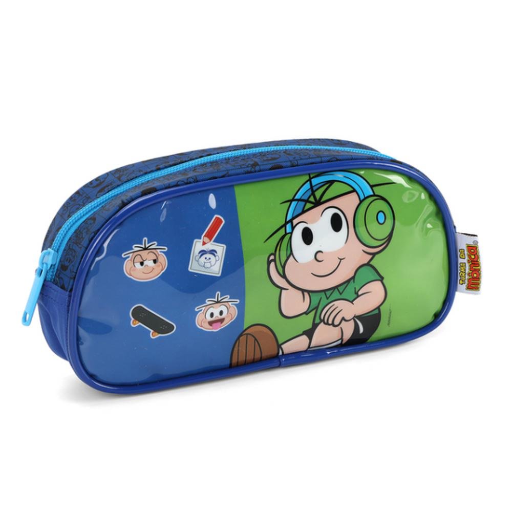 Estojo Escolar Simples Cebolinha Azul Luxcel - Imagem 2
