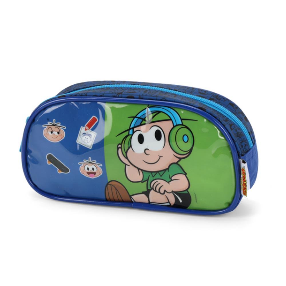 Estojo Escolar Simples Cebolinha Azul Luxcel