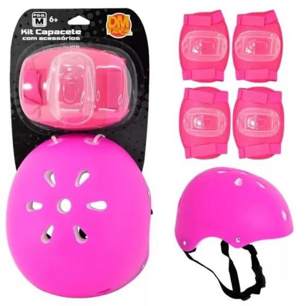 Kit Capacete Com Acessorios Rosa DM Radical DMR6154