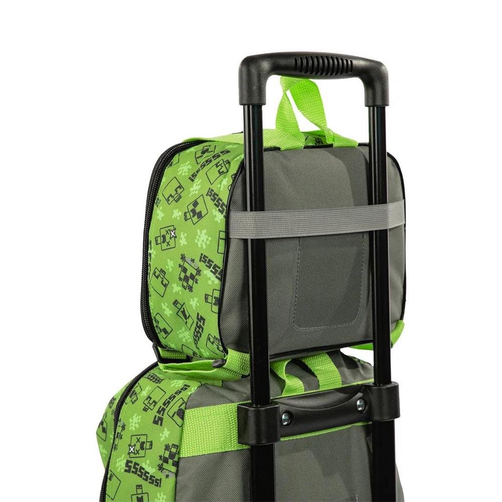 Kit De Mochila De Rodinha Minecraft G Plus Creeper+Lancheira - Imagem 6
