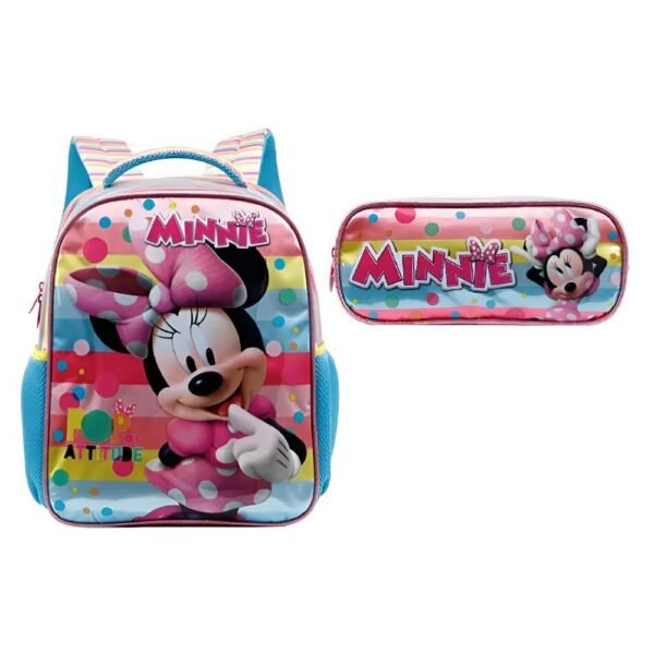 Kit Mochila De Costas Minnie Pop Of Atitude G +Estojo Duplo