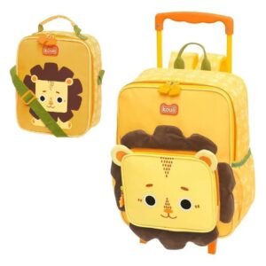 Kit Mochila De Rodinha Kouii Filhotiis Leao + Lancheira