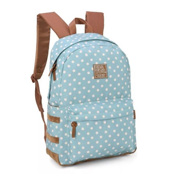 Mochila De Costas UP4YOU Larissa Manoela Azul Com Poa Bege - Image 2